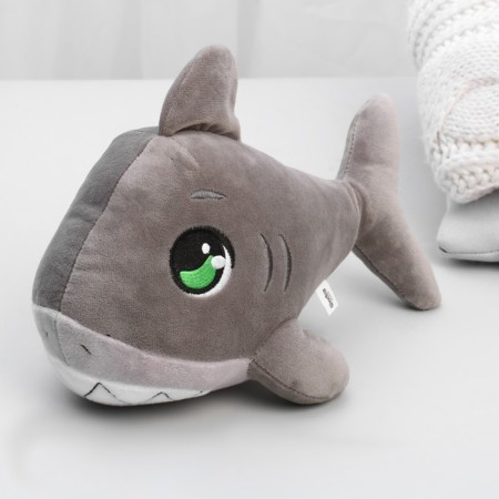 Soft toy "shark", gray color-3