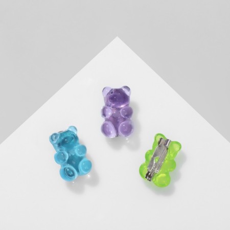 Brooch "Marmalade bears", color mix (indivisible packing 12 pcs., Price per pcs.)-1