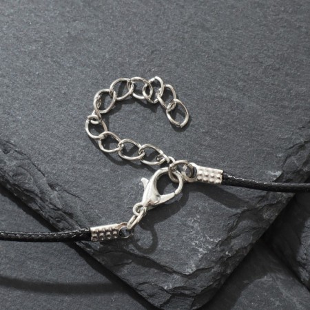 Unisex “Dragon” pendant with a sword, color black silver on a black lace, 44 cm-2
