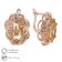 Earrings with rhinestones "Edel" oval with stone, the color is light brown in gold