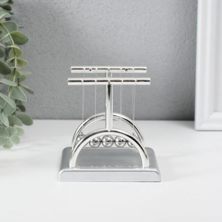 Newtonian pendulum "balls" silver 9x9x8 cm-2