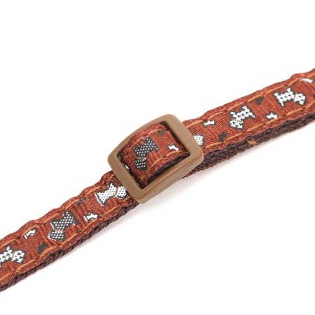 Collar "dog" with a bell, 30 x 1 cm, nylon, brown-6