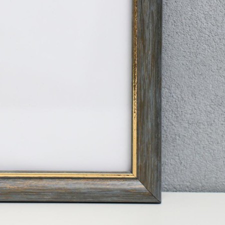 Photo frame plastic 30x30 cm, gray with gold (plastic screen)-1