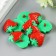 A set of buttons of decorative plastic "Red strawberry" set 10 pcs 2.5x2.2 cm