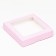 Self -charged box with a pink window, 16 x 16 x 3 cm