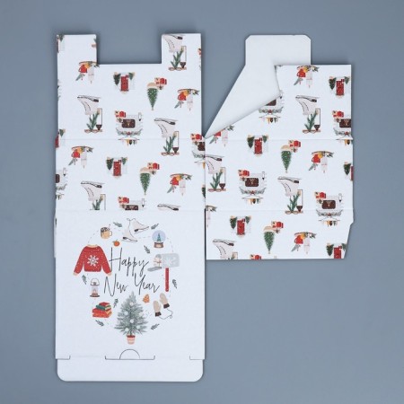 Folding box "Hugge", 15 x 15 x 7 cm, new year-5