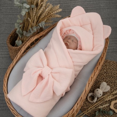 Kinderlitto “Muslin” discharge kit, 4 items, height 50-56 cm, color pink peach-1