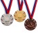 Prize medal 057 diam 5 cm. 2 place, tricolor. Color ser. With a ribbon