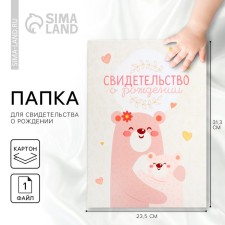 The folder for the birth certificate 