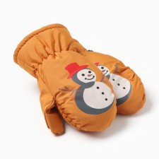 Baby mittens minku, brick color, 18 cm