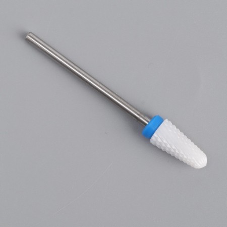 Ceramic milling cutter for the “cone” manicure, medium cut, 6 × 13 mm, in a plastic case, white color-4