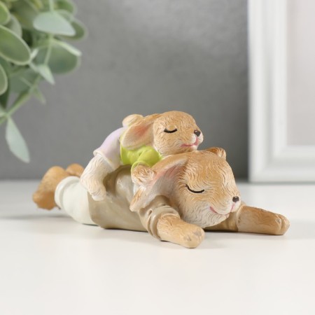 Souvenir Polystone "Cute Bunnies Sleep" 12x5x4.5 cm-1
