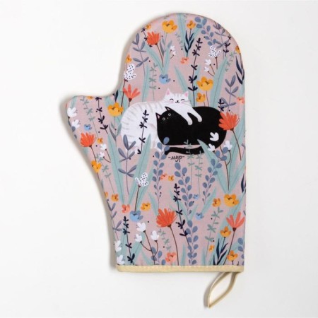 Kitchen set "I meow you" mittens-seging 20x28cm, 19x19cm seizure, 100% cotton-1