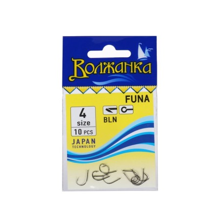 Hooks "Volzhanka", series Funa, No. 4, 10 pcs.