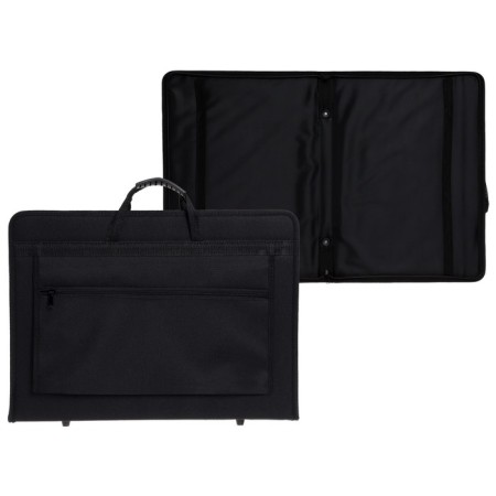 Folder for drawings and drawings for artists A3, 470 x 350 x 40 mm, handles, frame, textile, "inspiration" 1b31, pocket, black