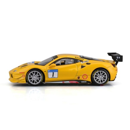 Racing machine BBURAGO Ferrari 488 Challenge 2017, Die-Cast, 1:43, yellow color-3