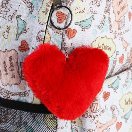 Fluffing keychain, children's, heart "for you" 9 x 10 cm-5