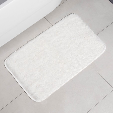 Fluffy Dolyana mat, 49 × 79 cm, white color-5