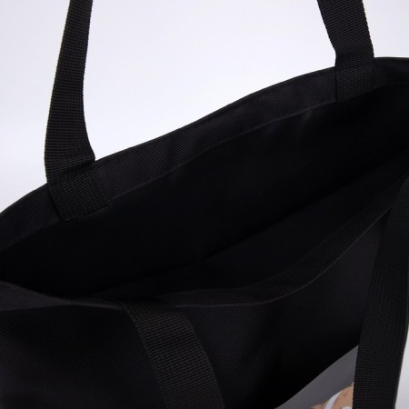 The textile choper “No words”, cat, 35x0.5x40 cm, with pocket, black-1