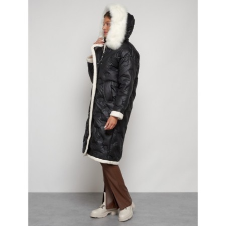 Coat insulated winter female, size 48, black color-5