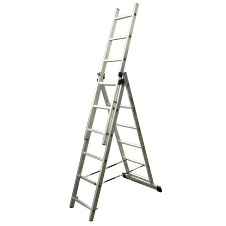 Enkor 69682 staircase, three -section, aluminum, 8 steps