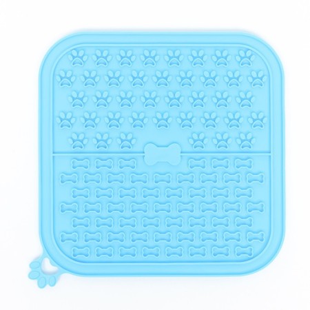 Rug for licking on suctions 18.5 x 18.5 cm, silicone, blue-3