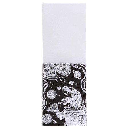 Maxi-coloring on the black background "Dinosaurs in space" 29.7x42 cm. 4660136227465-3