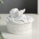 Polystone box white angel on a flower 6*8*8.5 cm mix