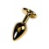 Anal plug with the Toyfa Metal rhinestone, golden, tourmaline, 7 cm, d = 2.7 cm