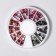 Decorative elements for decor, voluminous, 12 cells, black/pink/red color