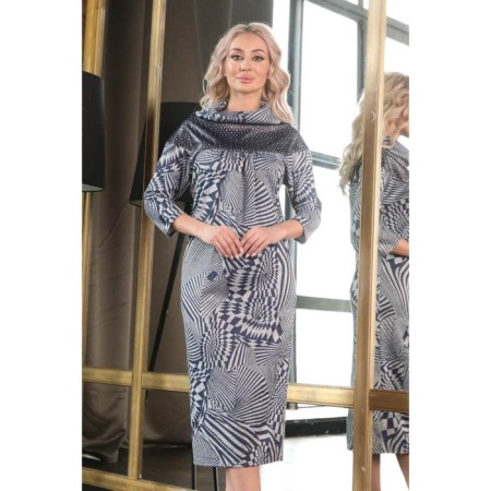 Women's dress, size 42, gray, blue color-16