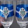 A set of wedding glasses "Prague", handmade, white blue, 6x6x20.5 cm, 2 pcs.
