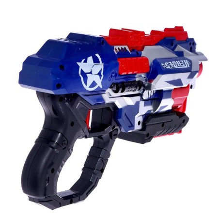 Blaster "Avenger", shoots with soft bullets, the color of white-blue-red-2