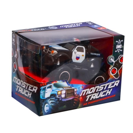 Radio -controlled jeep "Police" works on batteries, black color-7