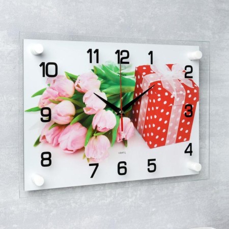 Carty clock is wall, series: flowers, "gift", smooth move, 25x35 cm-1