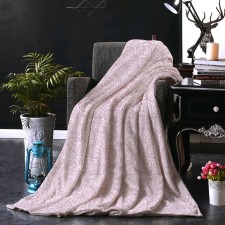 Blanket, size 100 × 118 cm, rose print, dusty rose