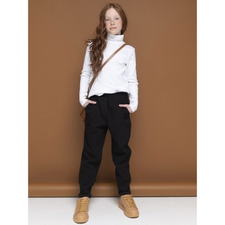 Брюки для девочек, рост 128 см, цвет черный-1