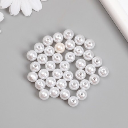 Beads for creativity plastic "Pearls White" d = 1 cm set 500 grams-2
