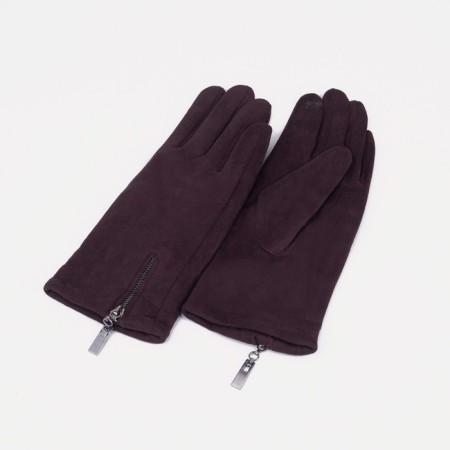 Female gloves, size 8.5, without insulation, brown color