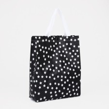 Household bag without fastening, black color