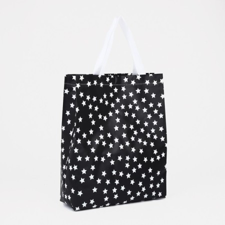 Household bag without fastening, black color