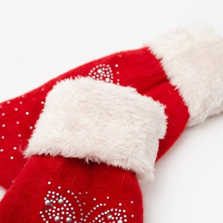 Mittens double for a girl, color mix, 8-10 years old-2
