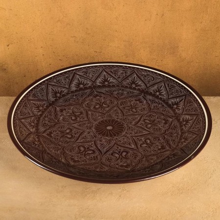 Largan Rishtan ceramics "Patterns", 42 cm, brown
