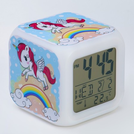 Clock - electronic children's an alarm clock "desktop" table, with backlight, 8 x 8 cm, aaa