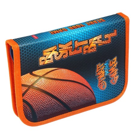 Penal 1 section 130 x 190 mm, hinged bar, Hatber "Basketball", black/orange (volumetric 3D risun) NPN_46066-2