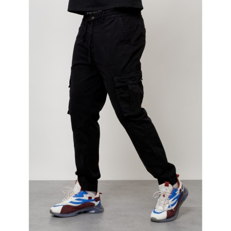 Cargo jeans male, size 56, black color-8