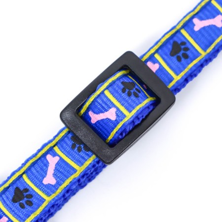 The two -layer collar with the fastx "Bones and legs", 30 x 1 cm, blue-5