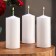 Candle cylinder, 5x12 cm, set 3 pcs, white