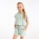 Set for girls (top, shorts) minku: casual collection olive color, height 128