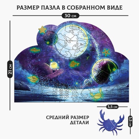 Puzzles wooden curly "Parade of the planets" luminous, 145 elements-1